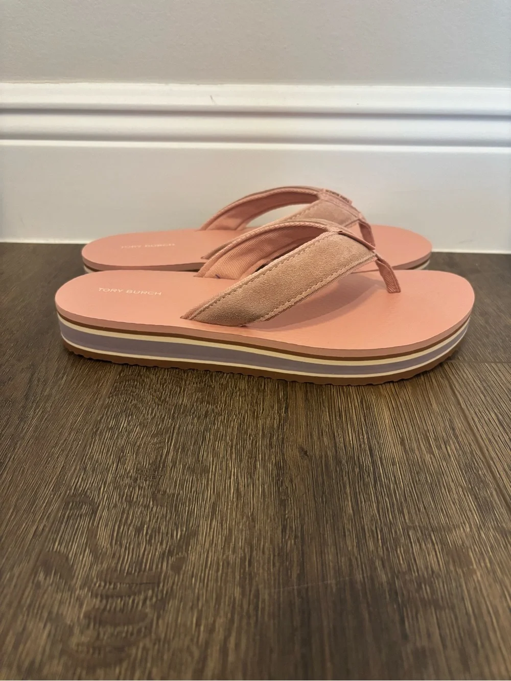 Tory Burch 70s Suede Flatform Thong Sandals